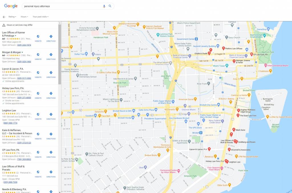 Maps Rankings in Google Maps